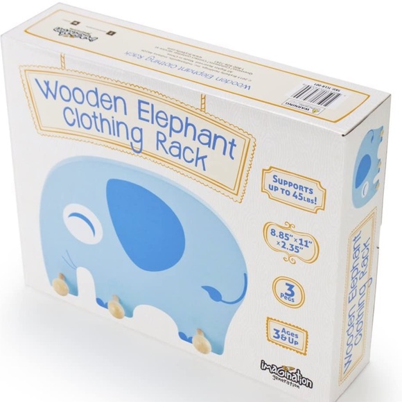 Imagination Generation Wooden Elephant Kids Clothing Rack - Picture 7 of 10